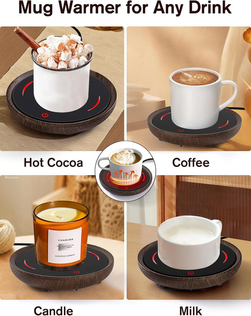 PUSEE Candle Mug Warmer, Gravity-Induction Coffee Mug Warmer for Desk with 2 Temp Settings, Auto Shut Off Coffee Cup Warmer, Beverage Warmers Heat...