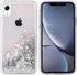 for iPhone XR Case, Double Layer Design Bling Flowing Liquid Floating Sparkle Colorful Glitter Waterfall TPU Protective Phone Case, Silver...