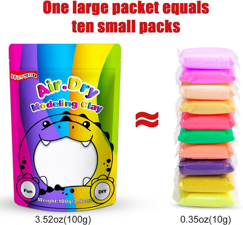 iFergoo White Air Dry Clay, DIY Creative Modeling Clay for Kids, Super Light Magic Clay for Kids Age 3-12, Safe & Non-Toxic, Molding Clay for Scul...