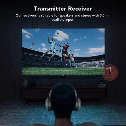 Bluetooth Transmitter Receiver, 2 in 1 Wireless Bluetooth Adapter Bluetooth Aux Adapter for Car Tv Home Stereo, Black...