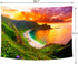 Delur Beach Sunset Tapestry Forest Nature Landscape Tapestry Wall Hanging Scenic Tree Mountain Tapestry Psychedelic Coastal Sunrise Headboard Tape...