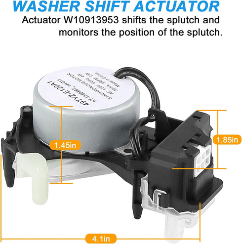 Upgrade 49tyz-e120a1 W10913953 Washer Shift Actuator by Fetechmate Replace W10597177 AP6037270 W10815026 W10913953VP Compatible with Most Washing Machine