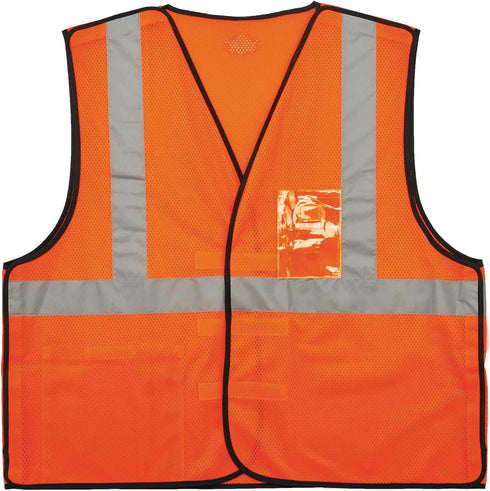Ergodyne GloWear 8216BA ANSI High Visibility Breakaway Reflective Safety Vest with ID Badge Holder, Orange, 4X-Large/5X-Large...