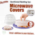 5 Piece Ventilated Microwave Covers Adjustable Steam Vents Assorted Sizes BPA Free Mixed Sizes For Large & Small Food Plates Bowls...