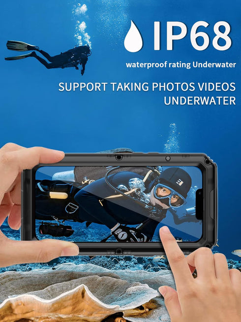 Unitedtime for iPhone 14 Pro Max Case Waterproof with Built-in Screen Protector Full Body Rugged Hard Silicone, Military Grade Shockproof Dustproo...