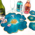 CCOZN 4 PCS Flower Silicone Coaster Molds for Epoxy Resin - Agate Cup Mat Mold for Resin Casting - DIY Craft Making...