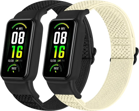 Solo Loop Elastic Nylon Bands Only Compatible with Amazfit Band 7 Straps,Soft Adjustable Stretchy Sport Replacement Strap for Amazfit Band 7 for M...