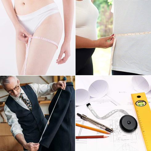 Tape Measure for Body Measuring, 60 inch Measuring Tape for Body Measurements, Double Scale Soft Tape Measure, 2PCS Retractable Fabric Tape Measur...