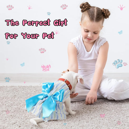 4 Pieces Dog Dresses for Small Medium Dogs Puppy Clothes Summer Princess Pet Dresses Girl Female Doggie Tutu Skirt Apparel for Chihuahua Yorkies P...