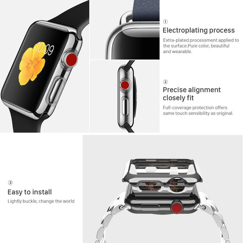 Compatible with Apple Watch Case 44mm 40mm, Super Thin PC Plated Bumper Protector Shiny Cover Lightweight Slim Shell Shockproof Frame Accessories ...