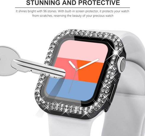 KADES Compatible for Bling Apple Watch Protective Case with Built-in Screen Protector for Apple Watch 38mm iWatch Series 3 2 1 (38mm, Black)...