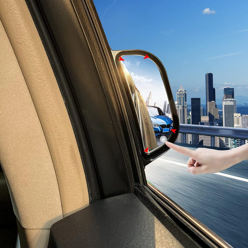 Passenger Rear View Mirror Back Adjustable Blind Spot Mirror, Rotatable Angle B Pillar Spot Mirrors for Get off Assist Support Mirror Car Door Ope...