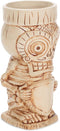 Skull Tiki Polynesian Bone Cream 0.75 Liter Glossy Ceramic Stoneware Mug...