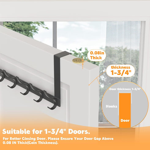 over The Door Hooks, Sturdy Door Hanger, Large over The Door Towel Rack with 12 Hooks, Heavy Duty Easy to Install, for Bathroom, Bedroom?kitchen?h...