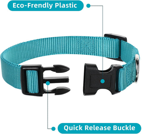 9 Pieces Adjustable Dog Collar for Medium Dogs, Soft Nylon Dog Collar with Quick Release Buckle Collar Bulk for Dogs Walking Running Training (Ret...