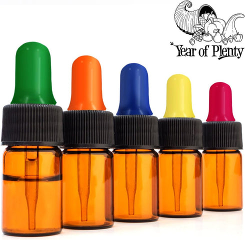 Glass Eye Droppers for 5ml Essential Oil Bottles | 12-Pack | Multicolored | Fits doTERRA, Young Living, Edens Garden, Plant Therapy, Plant Guru, R...