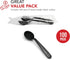 Party Essentials Individually Wrapped Black Plastic Utensil Sets/Heavy Duty Flatware Packs, Soup Spoon, 100 Sets...