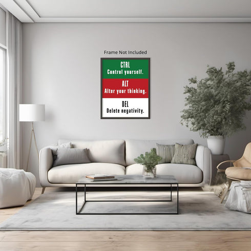 Posterizer 1 pcs-CTRL ALT DELETE-Motivational Success Quote-Motivational & Inspirational Art- Decor for Game Room or Man Cave- unframed wall art...