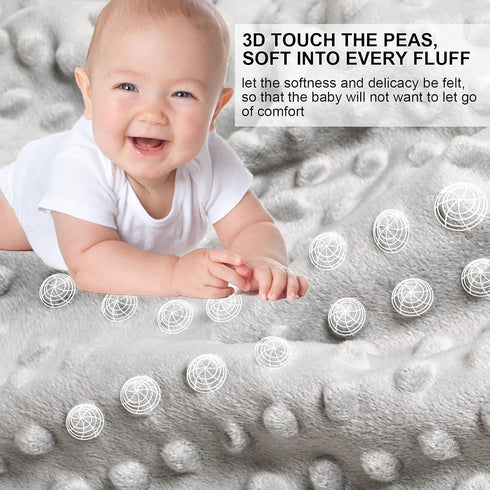 Baby Blanket - Organic Cotton Baby Blanket Soft Cozy, Security Baby Blanket with 3D Little Beans for Soothing Baby,30"X40" Neutral Baby Blanket fo...