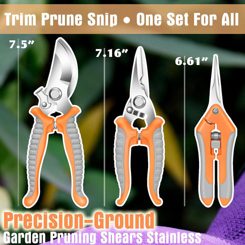 Pruning Shears,Garden Shears Bypass Hand Pruner Stainless Steel Gardening Scissor,Plant Shears Tree Cutter,Garden Clippers,Secateur Flower Trimmer...