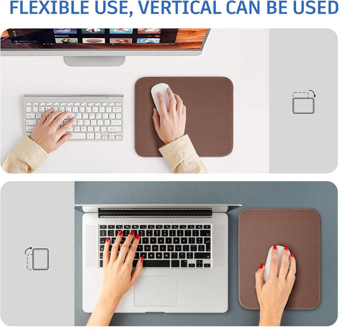 Brown Mouse Pad, Nice and Cute Mouse Pad, Splash-proof Textured 10.2 x 8.2Inch, Stitched Edge Non-Slip Waterproof Rubber Mouse Pad...