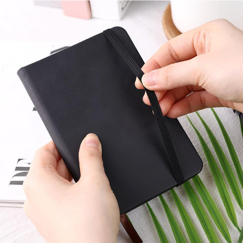 Koogel 3PCS Pocket Notebook Journals, Mini Notebooks with Pen Holder Hardcover Small Notepads for Note Taking School Office Black...