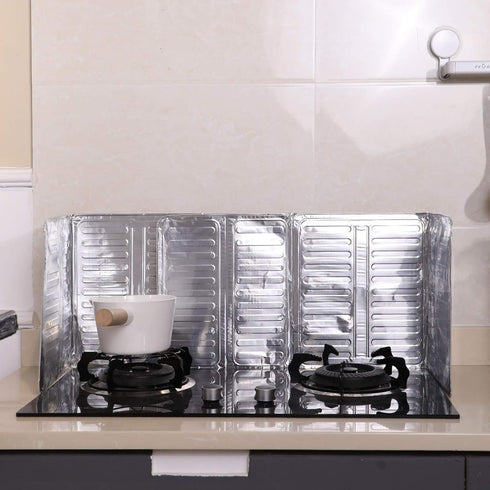2 Pieces Splatter Guards for Frying Stove Splatter Guard Anti Oil Barrier Nonstick Aluminum Oil Shield Guard for Kitchen Cooking Guard...
