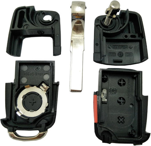 Replacement Key Fob Shell Case fit for VW Volkswagen Jetta Passat Golf Beetle Rabbit GTI CC EOS 4 Buttons Keyless Entry Remote Key Housing with Un...