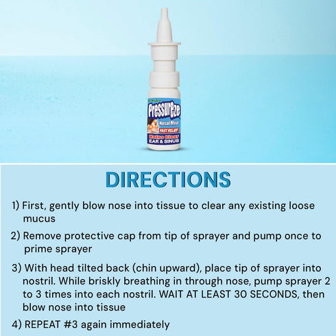 Nasal Spray - Natural, Preservative-Free, Sterile - Fast Relief Nasal Spray - for Symptoms of Sinus Congestion - Blocked Ears - Snoring | 130 Spra...