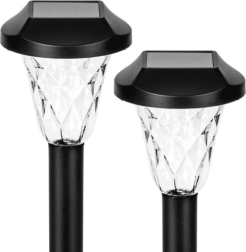 GIGALUMI Solar Outdoor Lights,Solar Lights Outdoor Waterproof 2 Pack,Cool White Solar Pathway Lights for Outside,Outdoor Lights Solar Powered Gard...