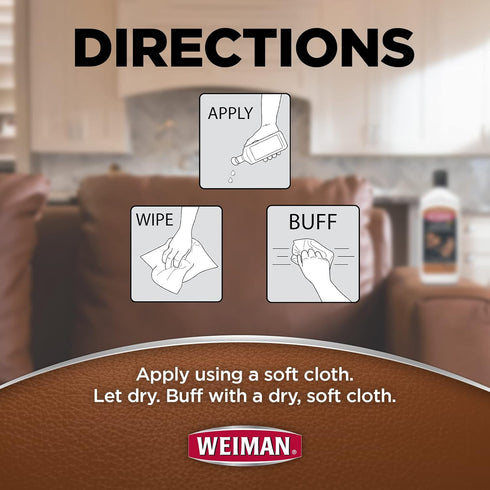 Weiman 3 in 1 Deep Leather Cleaner & Conditioner Cream - Restores Leather Surfaces - Use on Leather Furniture, Car Seats, Shoes, Bags, Jackets, Sa...