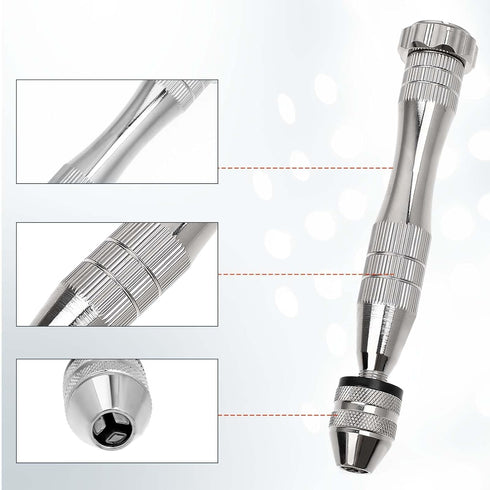 21 Pieces Pin Vise Hand Drill Bits Set Include Hand Drill Pin Vise Spiral Rotary Tool with 20 Pieces 0.3-1.6 mm Micro Twist Drill Bits for Resin C...