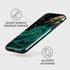 BURGA Phone Case Compatible with iPhone XR - Hybrid 2-Layer Hard Shell + Silicone Protective Case -Emerald Green Jade Stone High Luxury Gold Glitt...
