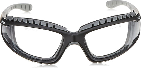 Bollé Safety 253-TR-40085 Tracker Safety Eyewear with Black/Gray Polycarbonate + TPE Full Frame and Clear Lens...