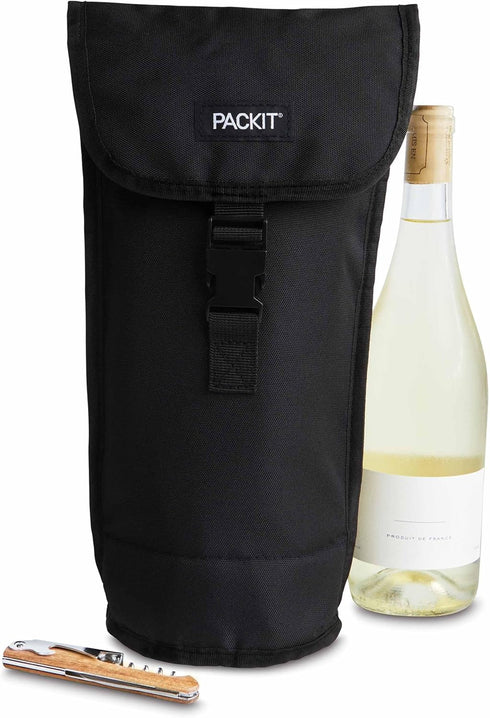 PackIt Freezable Wine, Black Bag, Large...