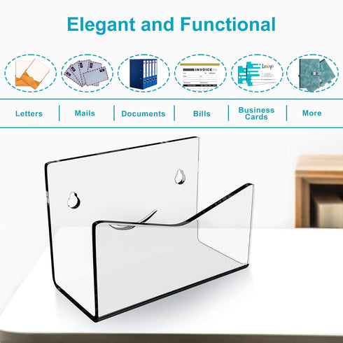 Acrylic Mail Sorter , Smile Mail Holder File Organizer Letter Sorter Holder for Desk or Wall (1PC, Clear)...