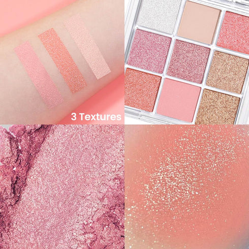 9Colors Rose Gold Dark Brown Colorful Eyeshadow Palette Makeup,Matte Shimmer Korean Natural Neutral Smokey Eye Eyeshadow palettes Highly Pigmented...