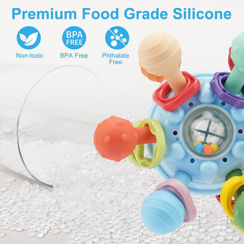 Baby Montessori Sensory Toys for 0-6 6-12 Months, Food Grade Teething Toys for Babies 0 3 6 9 12 18 Months, Newborn Infant Learning Developmental ...