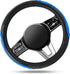 Car Steering Wheel Cover - Microfiber Leather Steering Wheel Wrap Sports 14.5-15 Inch Steering Wheel Cover Non-Slip for Men Women Blue Color...