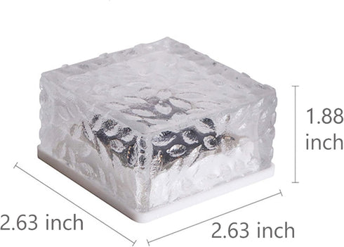 Epicgadget Solar Ice Cube Shaped Light, 2.8x2.8x2 inch Ice Cube Shaped Warm White Outdoor Solar Garden Decorative Lights for Walkway Pathway Backy...