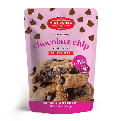 Miss Jones Baking Gluten-Free Chocolate Chip Cookie Mix - More Chocolate Chips, 50% Lower Sugar, Naturally Sweetened Desserts & Treats, 13 Ounce (...