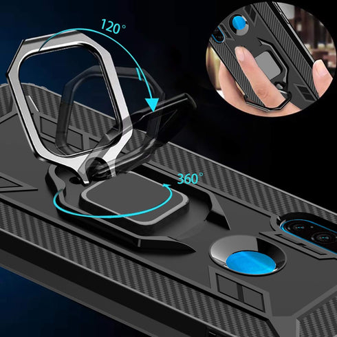 Avesfer for Xiaomi Redmi Note 8 Case with Screen Protector Tempered Glass Ring Holder 360 Degree Rotation Kickstand Shock Absorbing TPU Phone Cove...