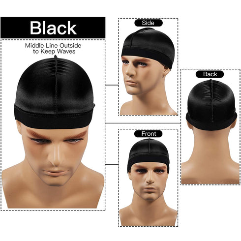 2PCS Silky Stocking Wave Cap for Men, Good Compression Over Durag ?Regular Style?...