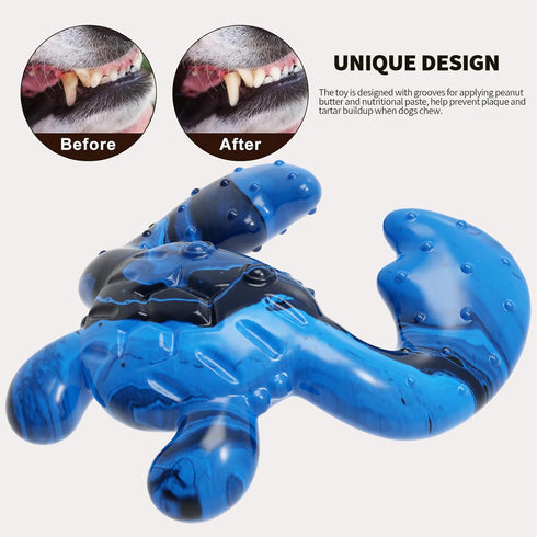 Dog Toys for Aggressive Chewers,Nylon Crab Durable Dog Toy for Medium Large Dogs, Bacon Flavor Interactive Dog Toys for Boredom,Blue...