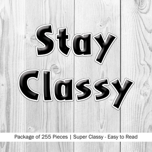 Barker Creek Letter Pop-Outs, 4" Black Tie Affair, Classy Black Designer Letters for Bulletin Boards, Breakrooms, Reception Areas, Signs, Displays...