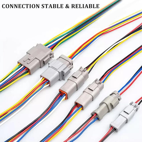 2 Pack Deutsch DT 8 Pin Connector, Waterproof Electrical Connector Male and Female Plug Wiring Harness with 16AWG 8 Wires for Car Truck Boats LED...