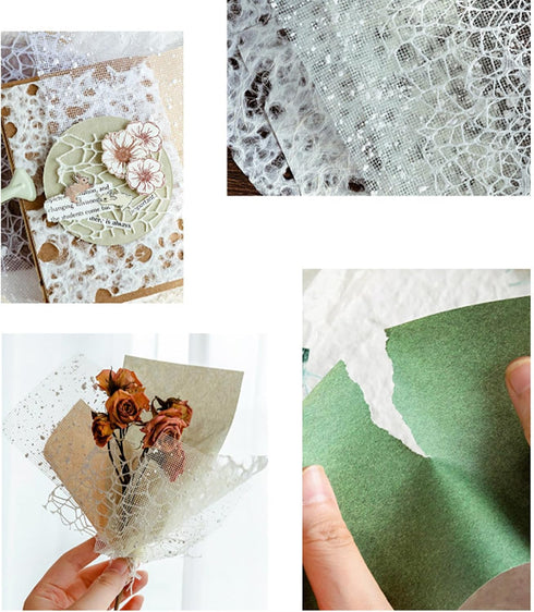 WENSIDUO 186Pcs Craft Textured Scrapbook Paper, Mesh Fabric Scrapbooking Supplies DIY Paper Stickers Craft Kits Collage Materials for Junk Journal...