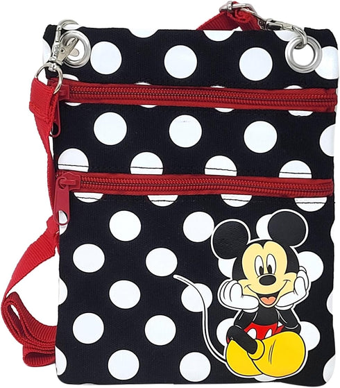 Disney Passport Bag Crossbody Travel Mickey Minnie Eeyore Stitch All Over Print...