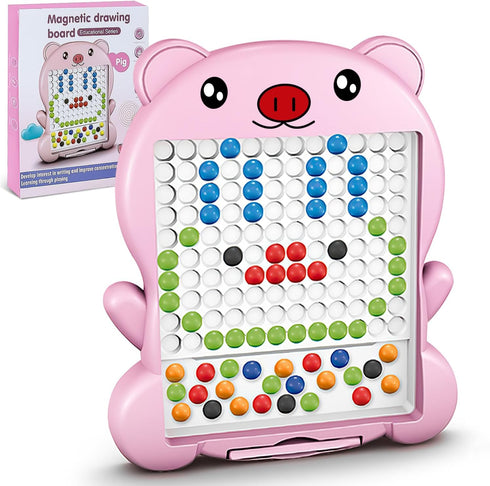 Magnetic Drawing Board - Magnetic Dots Board - Doodle Board with Magnetic Beads and Pen - Magnetic Dot Art - Montessori Educational Preschool Todd...
