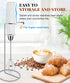 YUSWKO Milk Frother Handheld for Coffee with Stand, Rechargeable Drink Mixer with 3 Heads 3 Speeds Electric Coffee Frother Whisk, Gift for Many Oc...